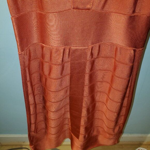 French Connection, Sz 16  Burnt Orange, Short Sleeve. Fall Dress - Picture 6 of 16